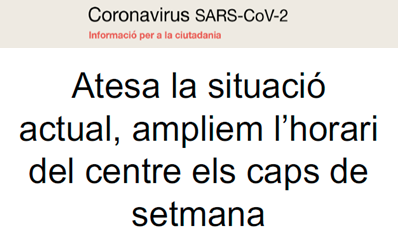 Ampliació horària Eap Sardenya